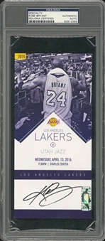 Kobe Bryant Signed Los Angeles Lakers Ticket From Final NBA Game (PSA/DNA & Lakers LOA)